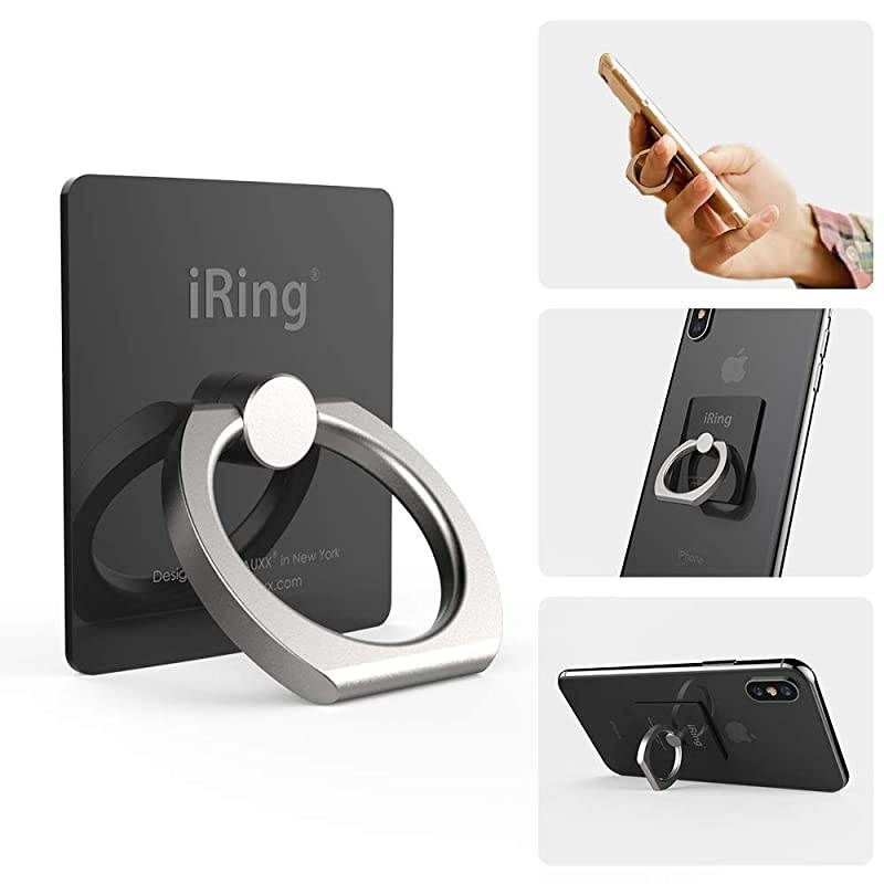 Original - Include Hook Mount for Wall or Car Cradle. AAUXX Cell Phone Ring Grip Finger Holder, Mobile Stand, Kickstand, iPhone, Android, Smartphones, Tablets. (Grey)