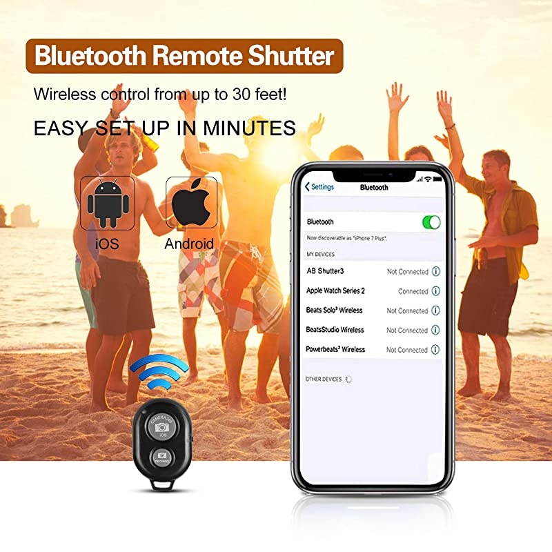 Phone Tripod, Portable and Adjustable Flexible Tripod with Wireless Remote and Universal Phone Mount Compatible with iPhone Android Phone Sports Camera