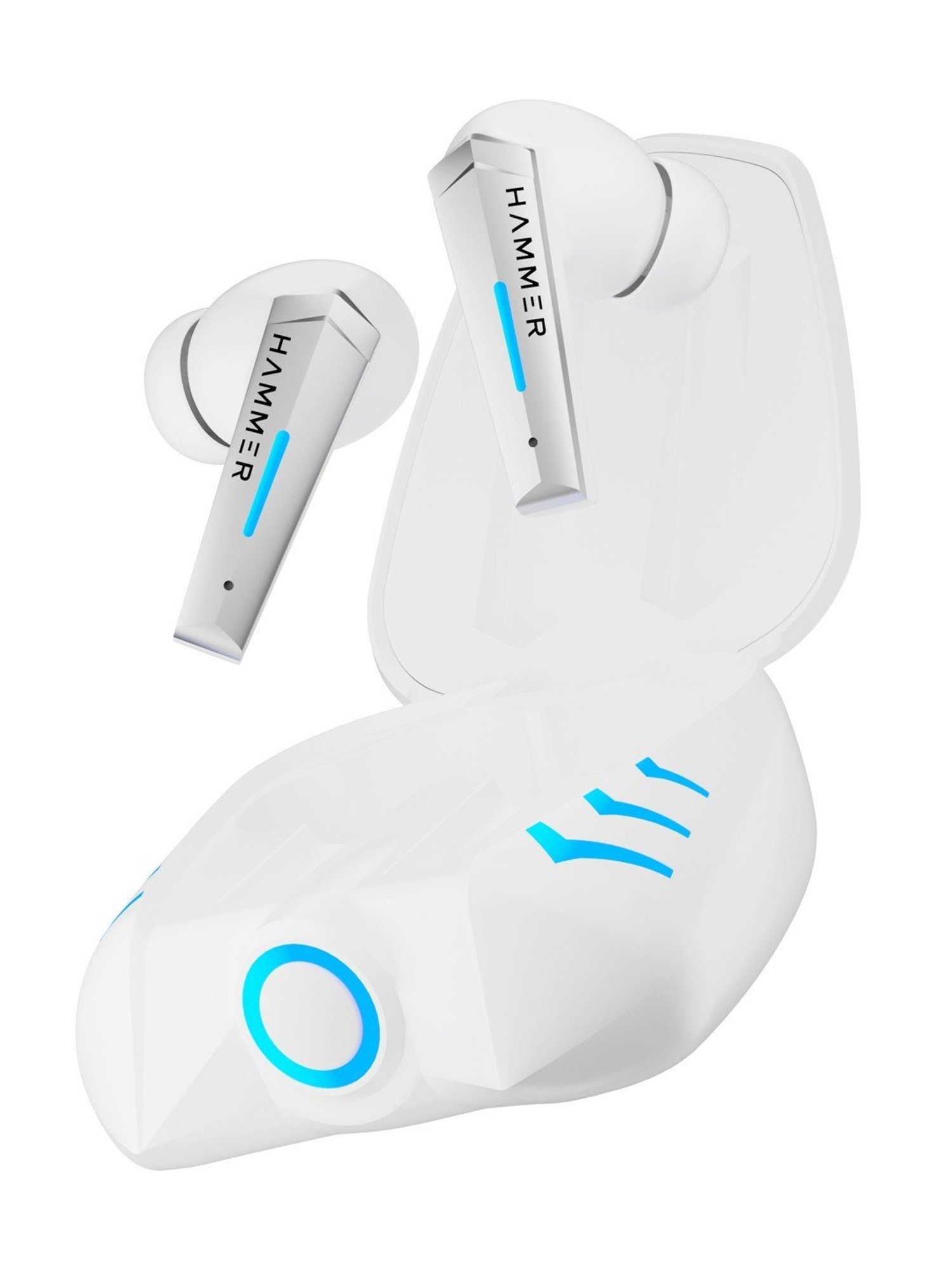 Hammer Arcade in-Ear Earbuds with RGB Lights,50ms Low Latency, 20H Playtime(White, True Wireless)