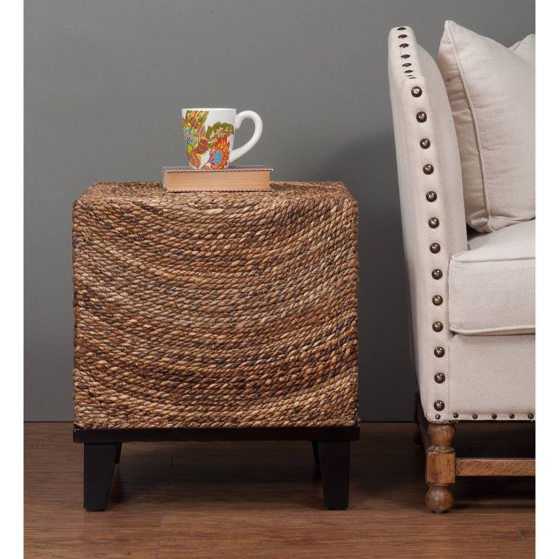 Chruchill Abaca Square Accent Table - Brown - East At Main