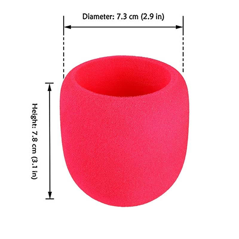Foam Microphone Windscreen Large Size Microphone Cover for Blue Yeti Yeti Pro MXL Audio Technica and Other Large Microphones Red