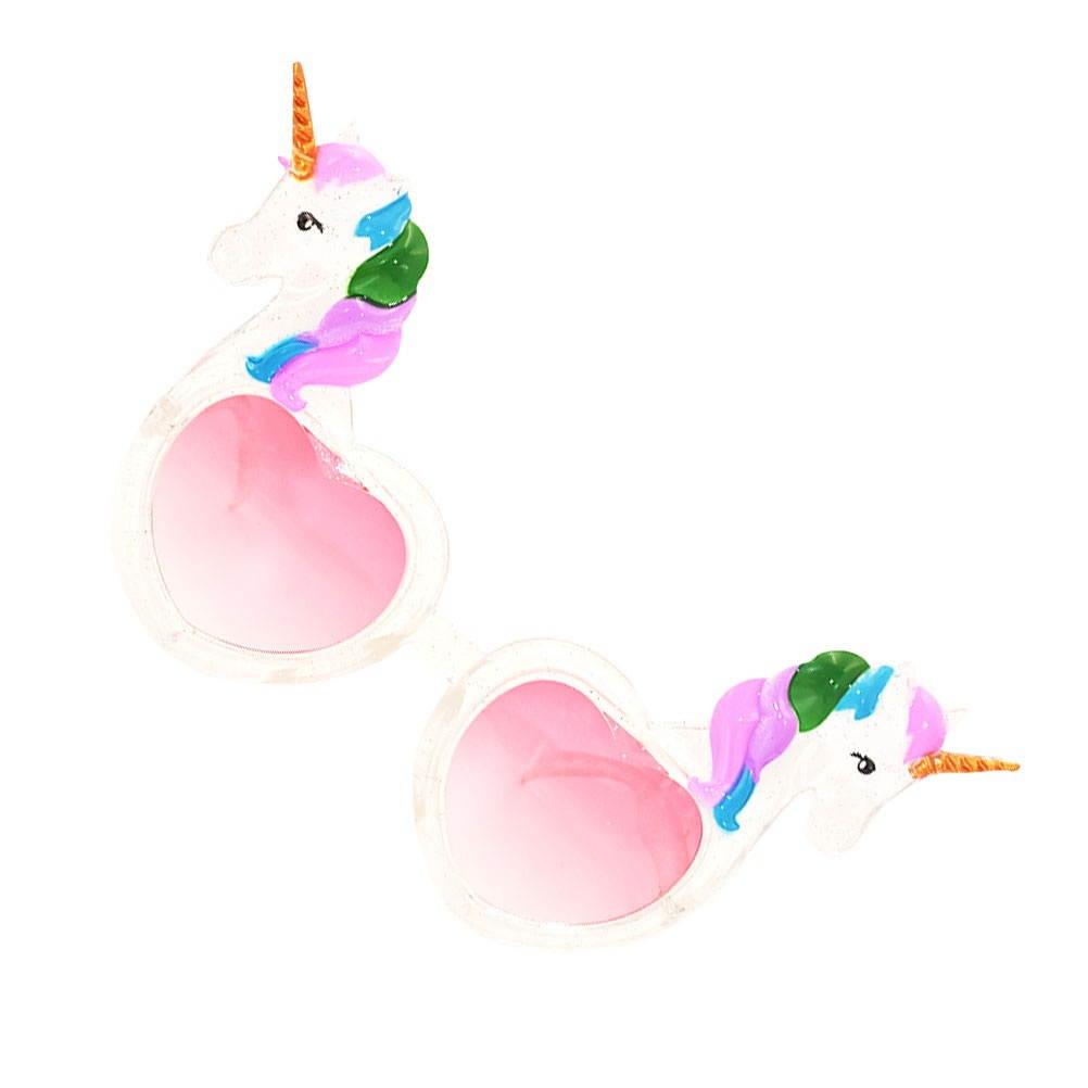 2pcs Unicorn Glasses Spoof Dance Party Glasses Funny Loving Heart Prop Glass for Woman (Random Style)
