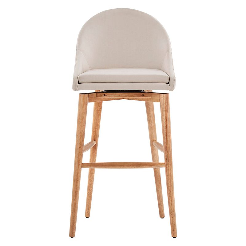 24" Set of 2 Conrad Natural Danish Modern Swivel Counter Height Barstools - Oatmeal - Inspire Q