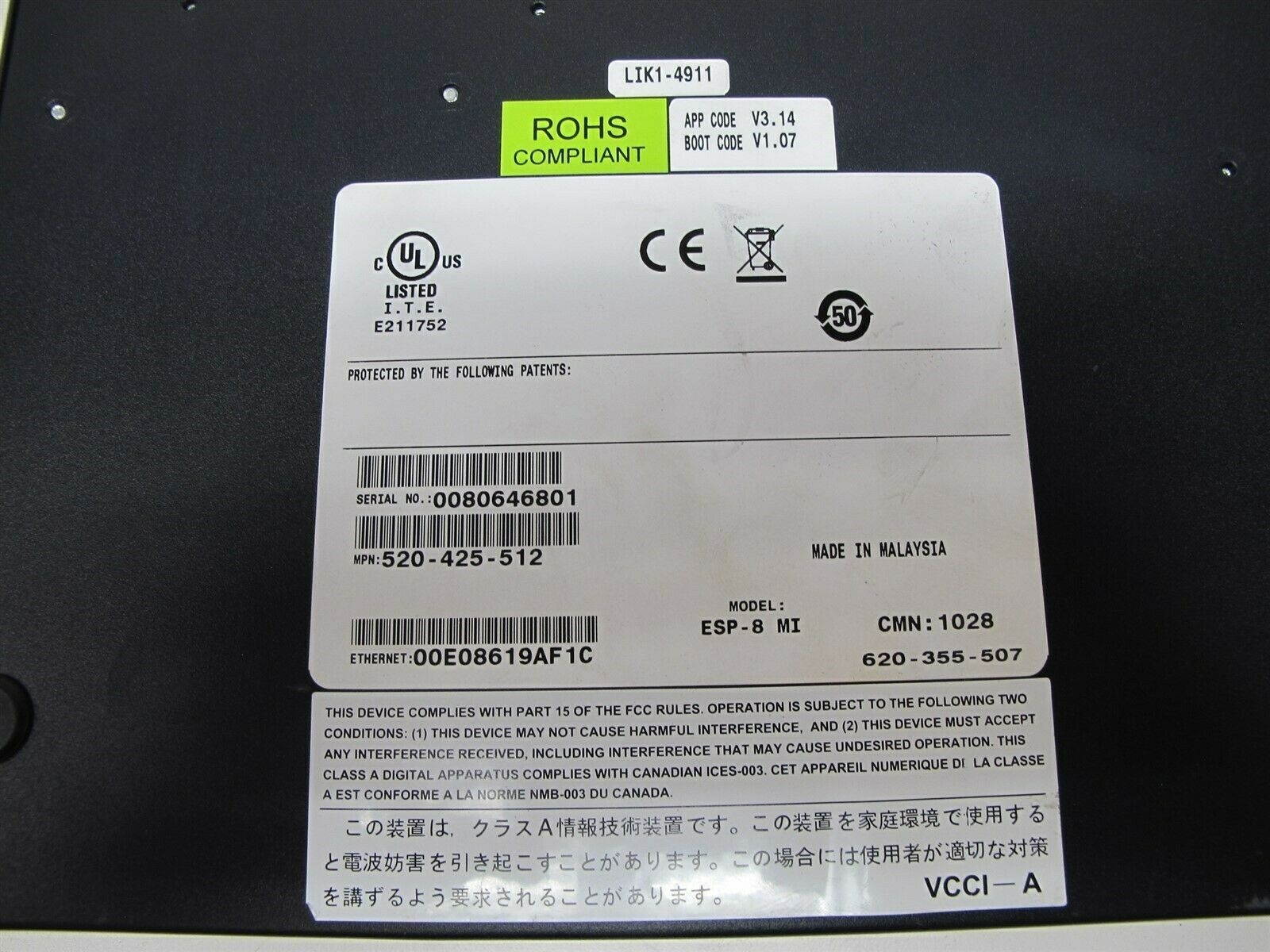 Avocent ESP-8 MI 8-Port Serial Hub 520-425-512