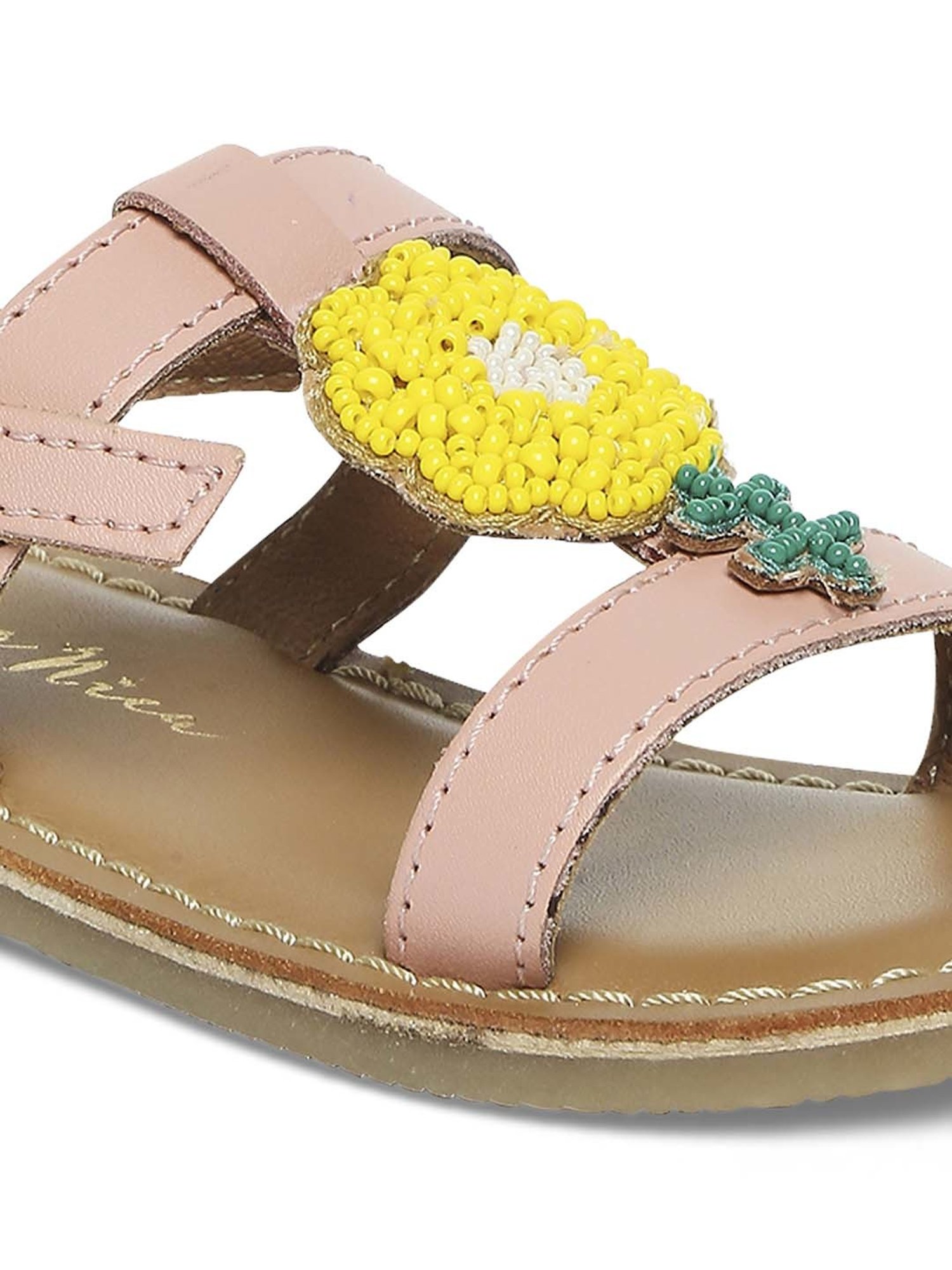 Aria Nica Kids Flower Pink & Brown Casual Sandals