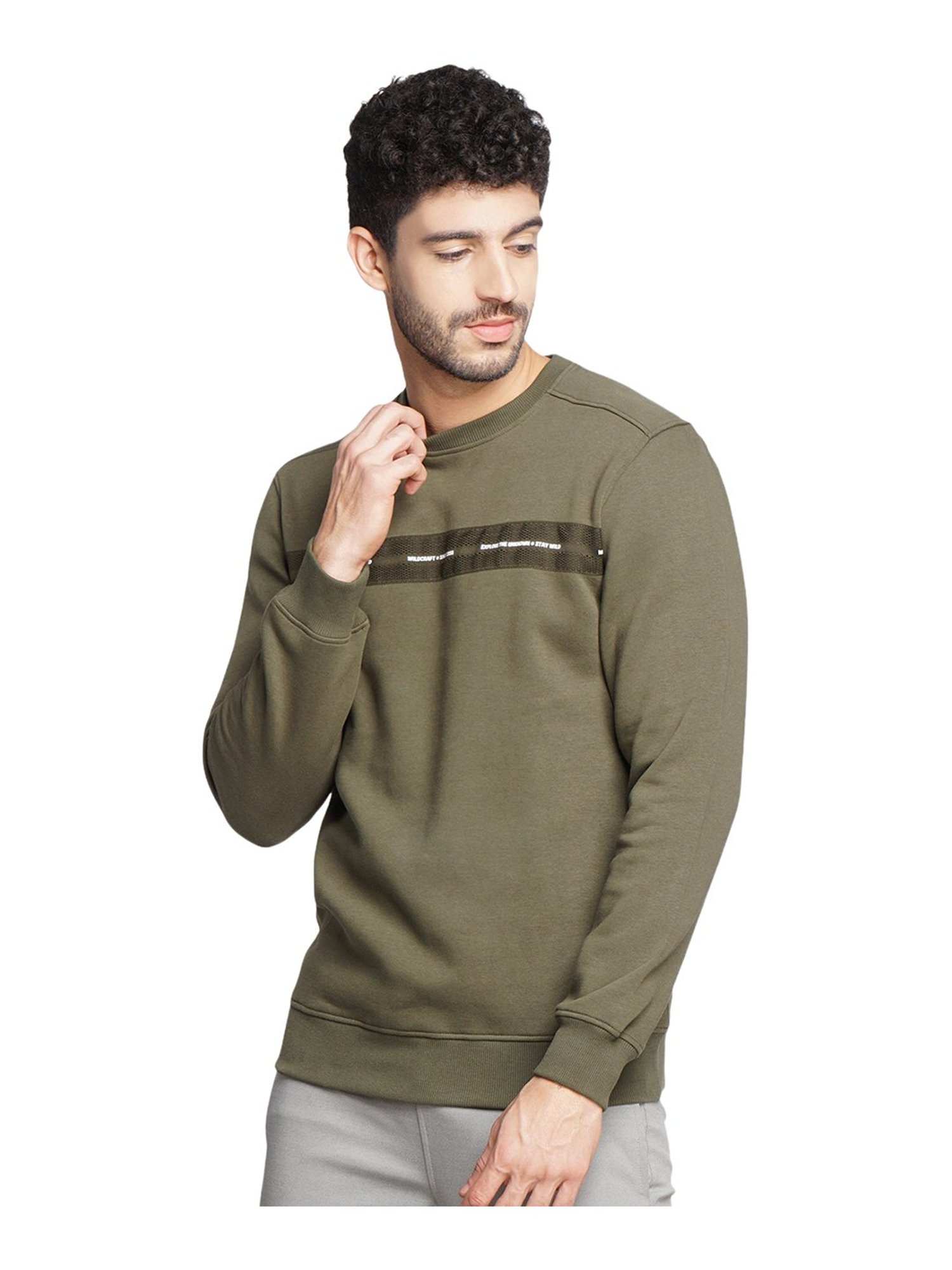 Wildcraft Olive Round Neck Sweatshirt