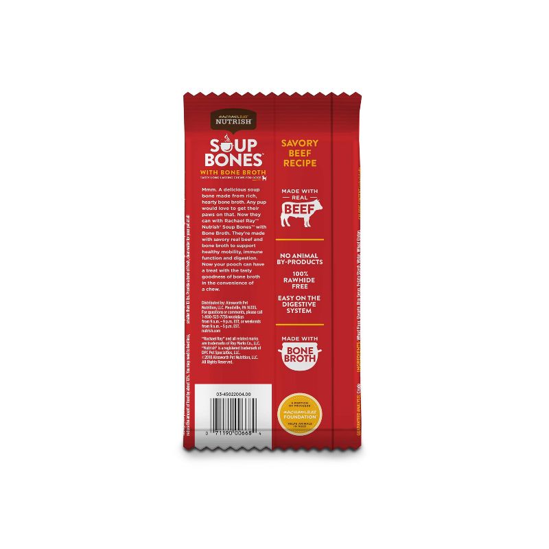 Rachael Ray Nutrish Soup Bones Bone Broth Small/Medium Beef Dry Dental Dog Treats - 4.1oz