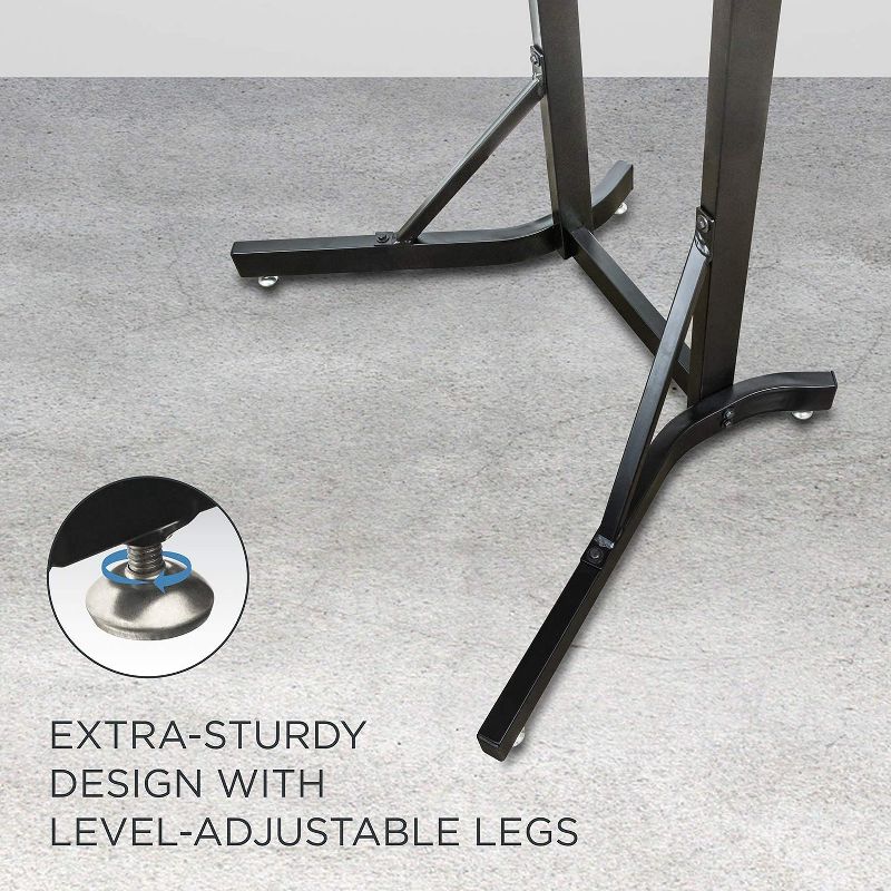 RaxGo Bike Storage Rack, 2 Bicycle Garage Floor Stand, Adjustable, Freestanding, Adjustable Hooks, For Mountain & Road bicycles, Universal For Indoor Use