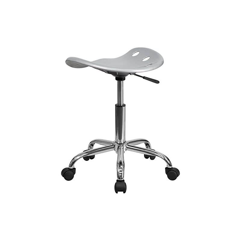 Vibrant Silver Tractor Seat and Chrome Stool