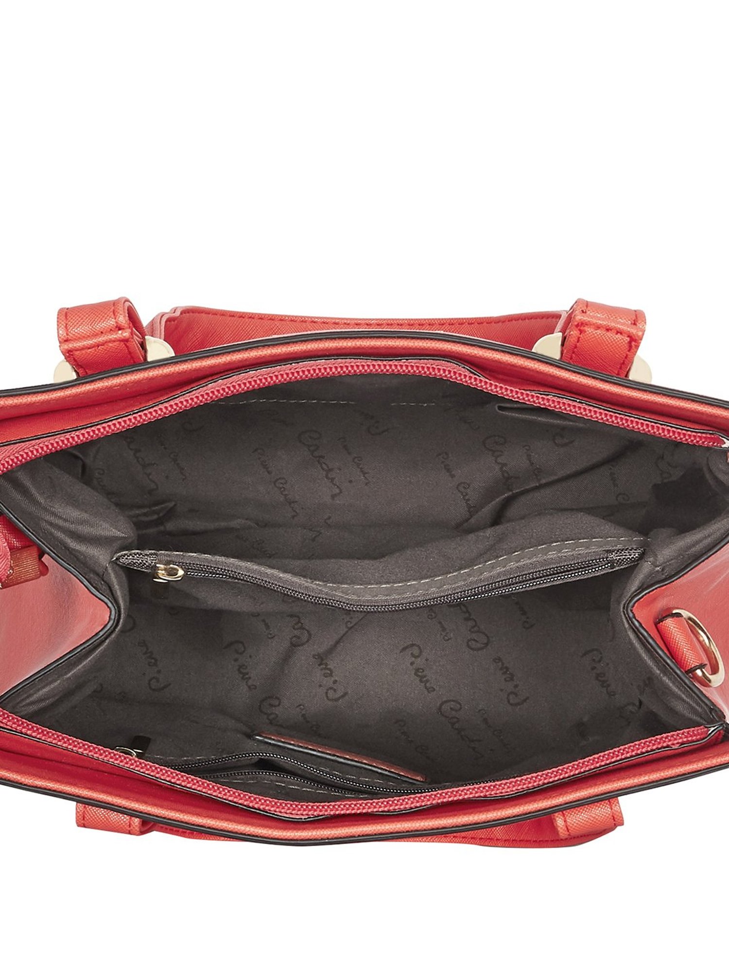 Pierre Cardin Coral Red Solid Medium Shoulder Handbag