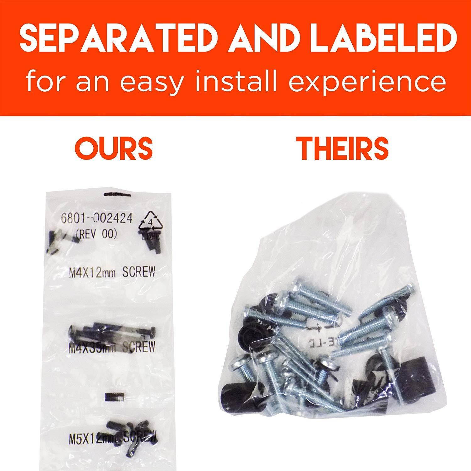 Echogear Universal TV Mounting Hardware Pack - Compatible with All TVs Up to 82" Including Samsung - Pack Contains M4, M5, M6, M8 TV Screws - Works with Any TV Mount