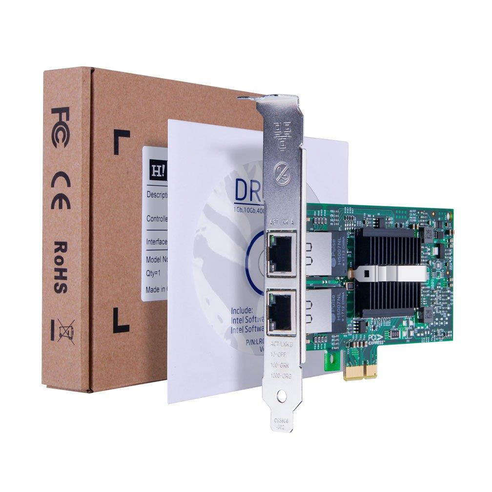 1G Gigabit Ethernet Converged Network Adapter, Compatible Intel 82576 Dual RJ45 Port, PCI Express 2.0 X1, NIC Card for Desktop PC