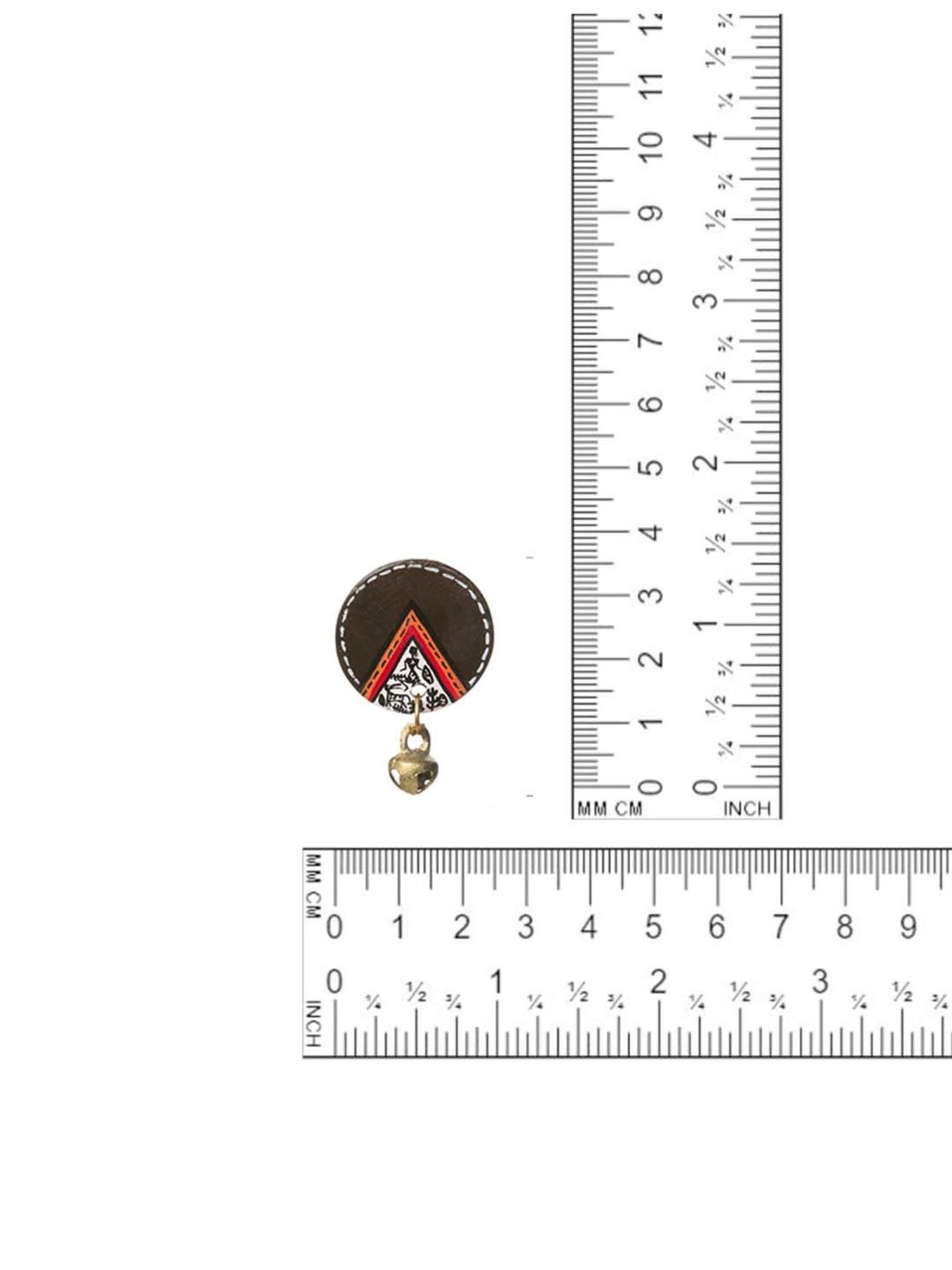 ExclusiveLane 'Tribal Coconut Warli' Brown Drop Earrings in Warli Art