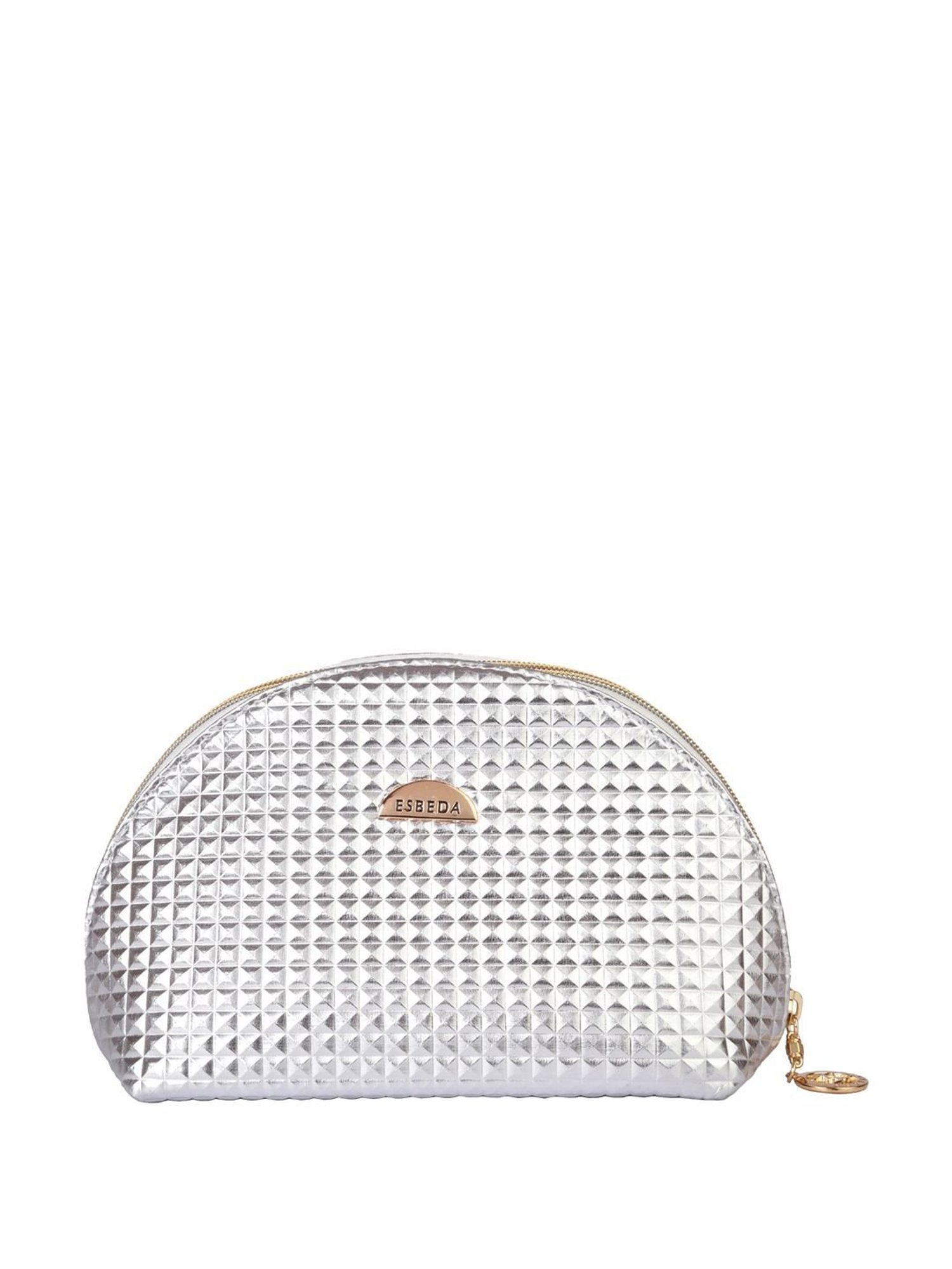 Esbeda Silver Textured Small Pouch Set of 4