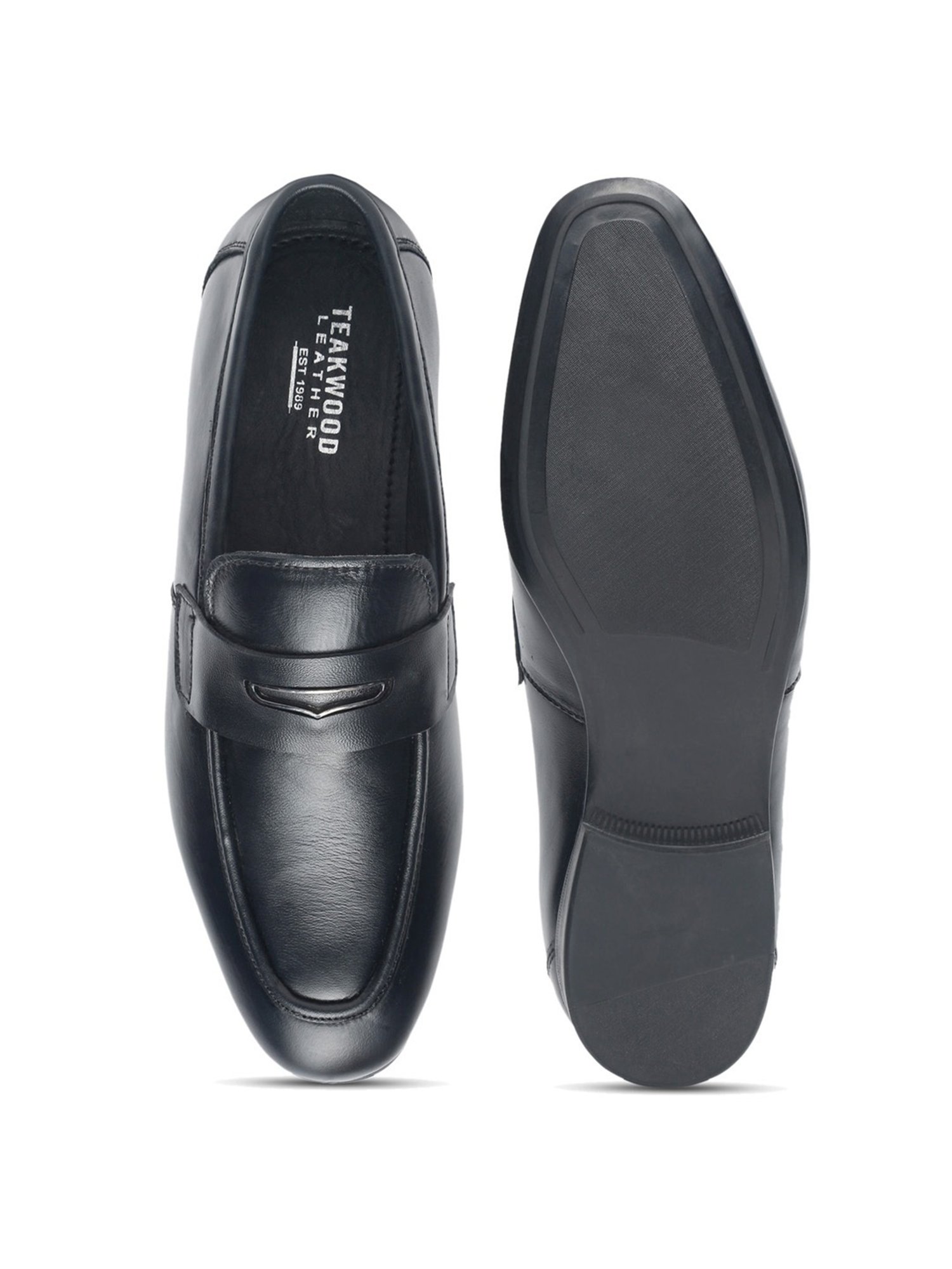 Teakwood Leathers Men's Black Formal Loafers