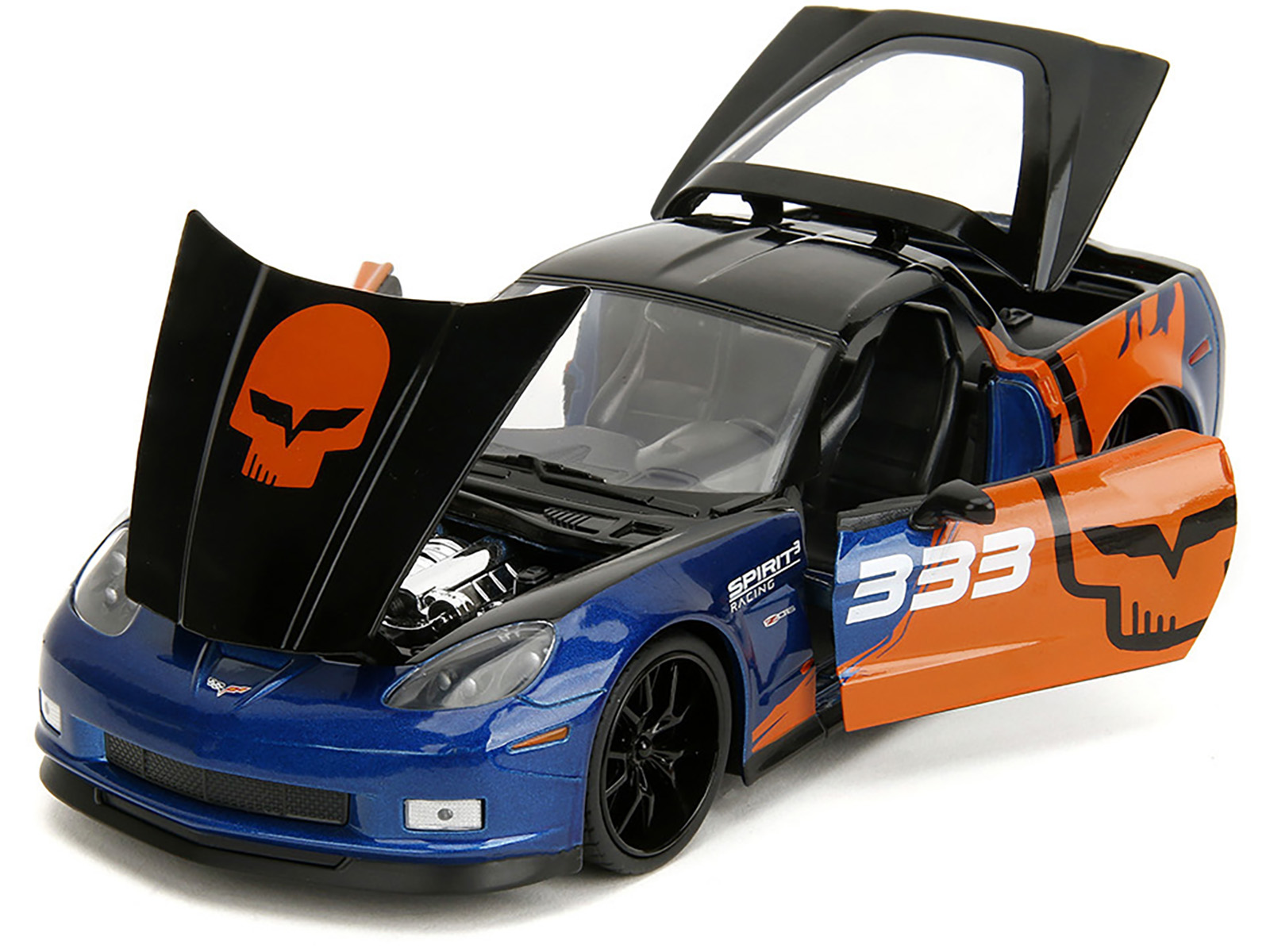 2019 Chevrolet Corvette Z06 Sebring Orange with Black Hood "Sports Cars" Series 1/64 Diecast Model Car by Auto World