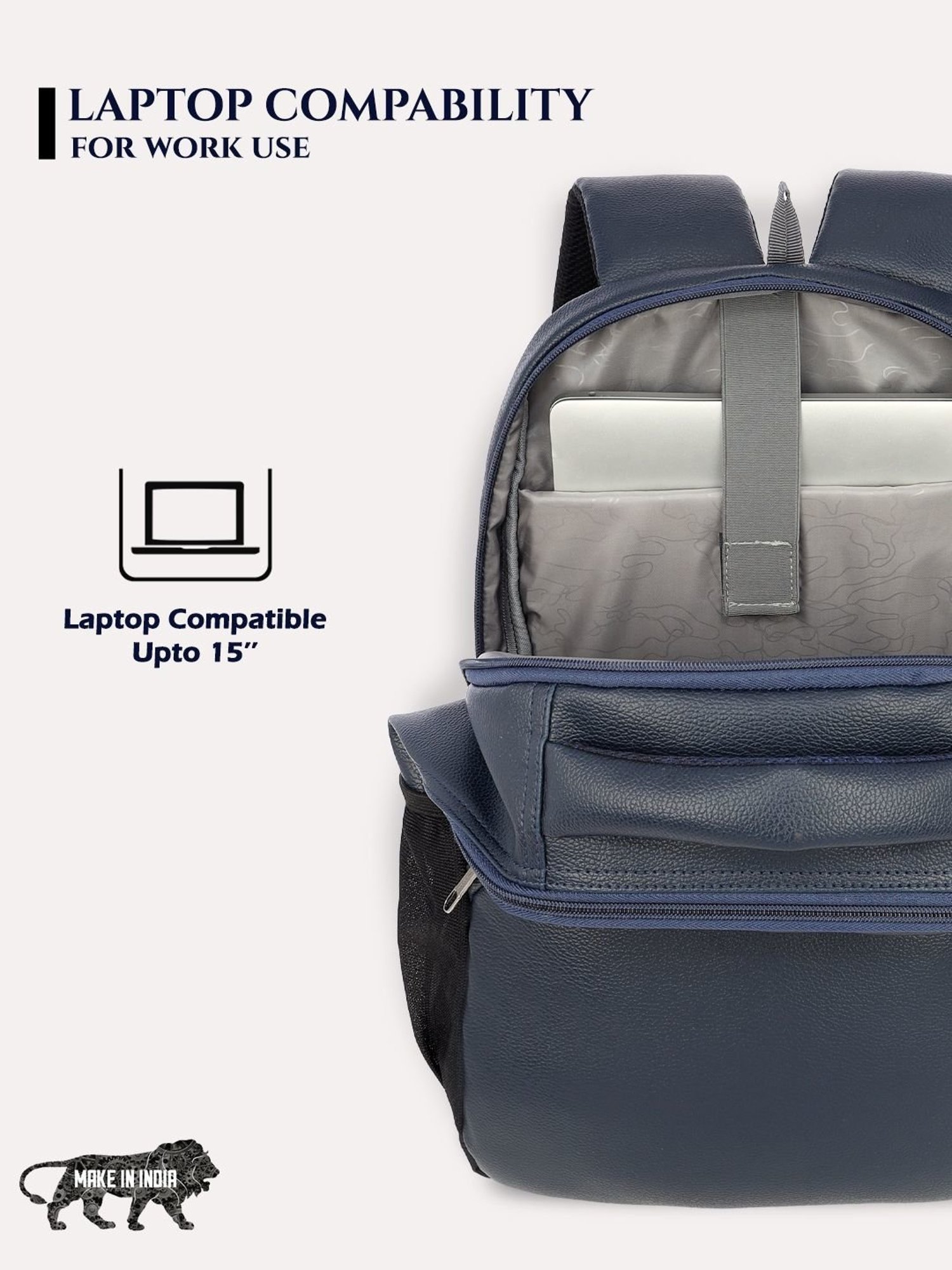 Lavie Navy Medium Laptop Backpack