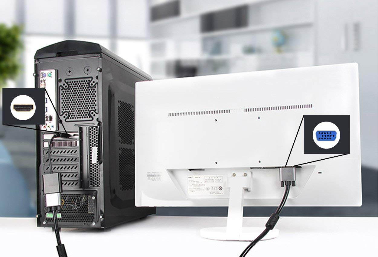 Wanmingtek  HDMI to VGA Adapter Converter up to 1080P Male HDMI to Female VGA for PC, Laptop, Ultrabook, Raspberry Pi, Chromebook (Black)