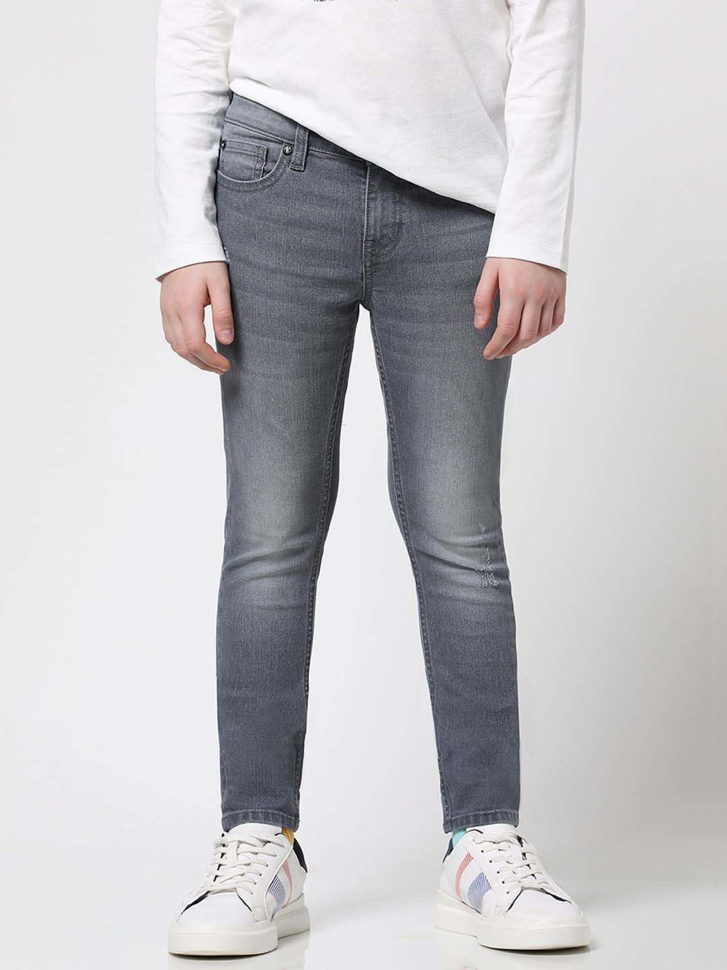 Pepe Jeans Boys Dark Blue Solid Jeans