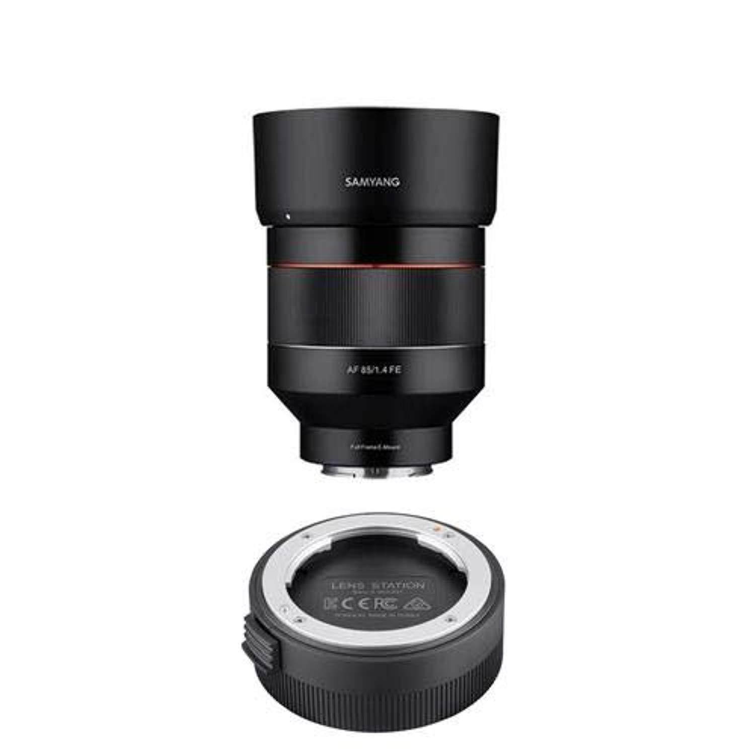 samyang 85mm f/1.4 auto focus lens for sony e-mount lens station for sony e