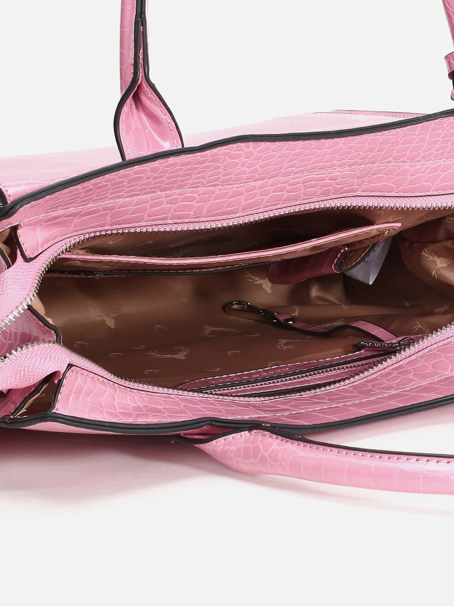 Allen Solly Pink Textured Medium Handbag