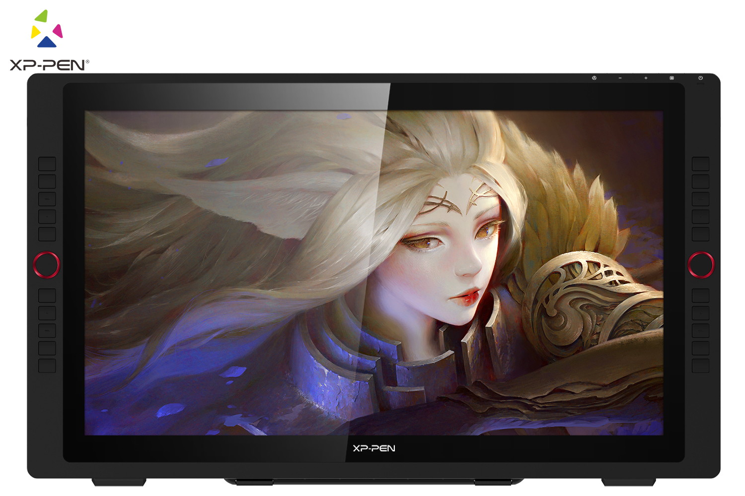 XP-PEN Artist24 Pro Drawing Monitor 24 Inch Pen Display Graphic Monitor QHD 2K Monitor with Two Red Dial Wheels and 20 Express Keys Battery-Free Stylus Tilt Supported 90% Adobe RGB