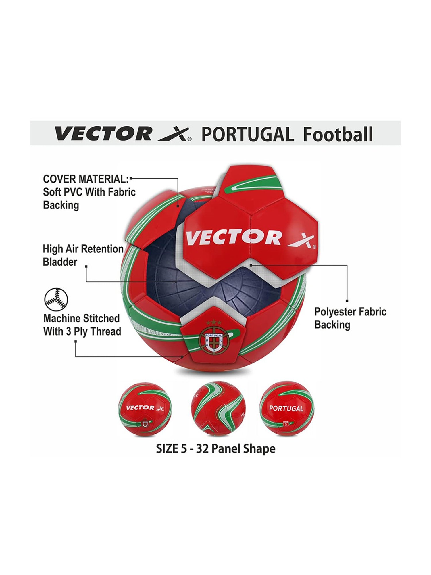 Vector X Red Football - Size 5