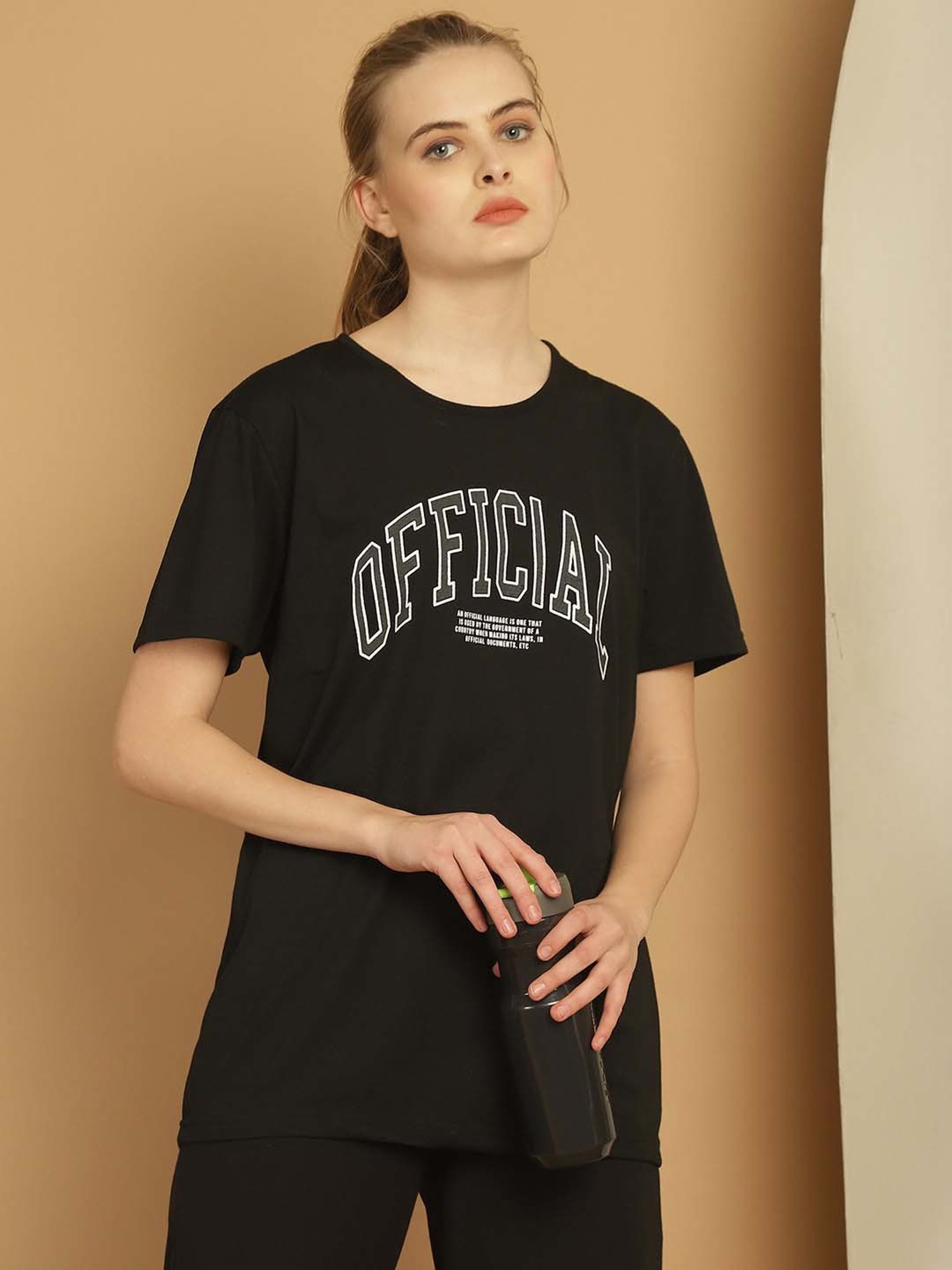 Vimal Jonney Black Cotton Printed Sports T-Shirt Track Pant Set