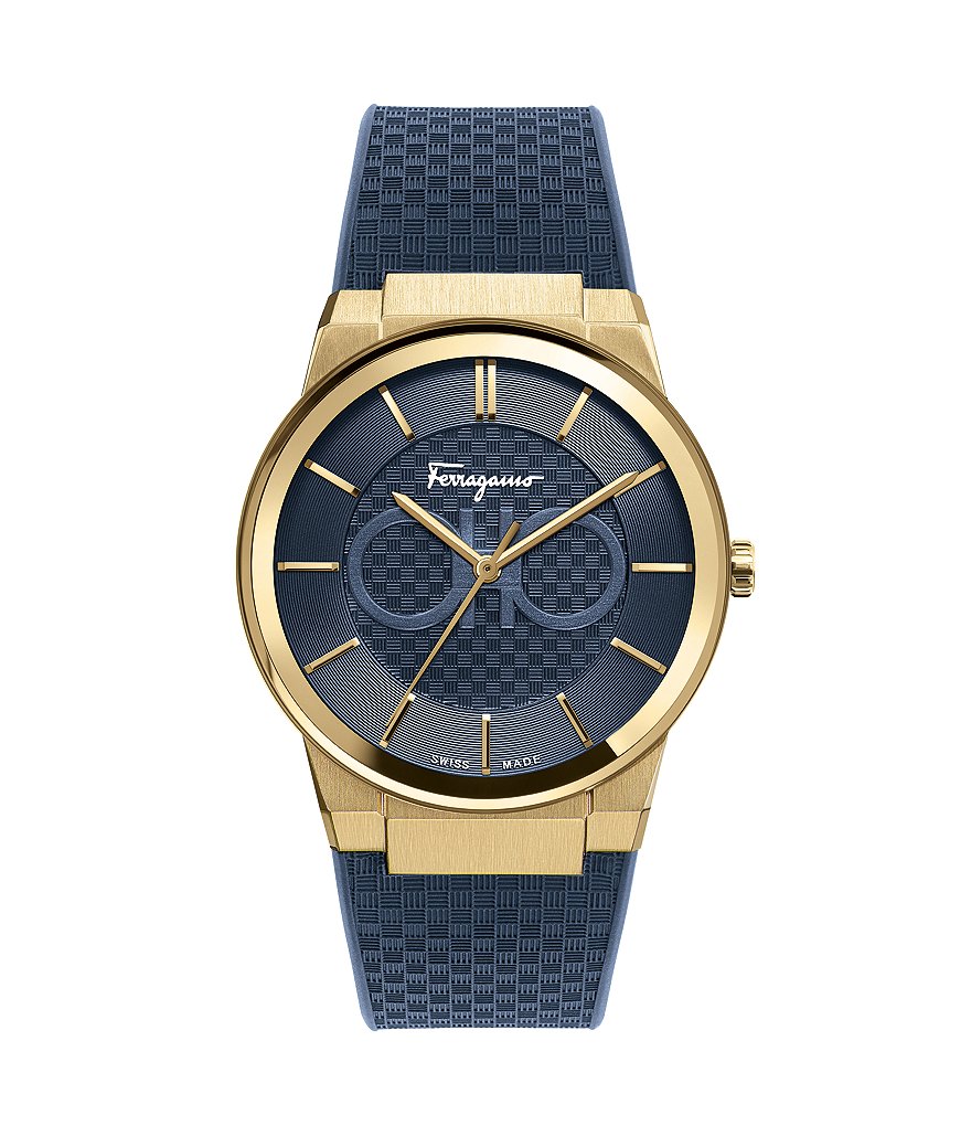 Salvatore Ferragamo Men's Sapphire Blue Rubber Watch