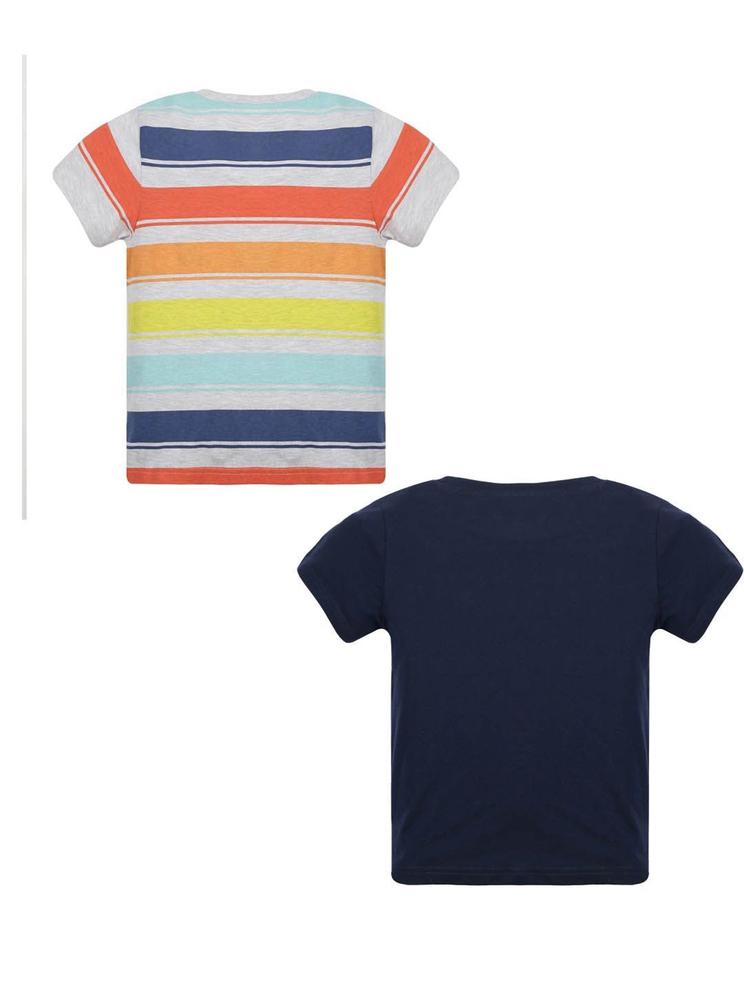 Plum Tree Kids Grey & Navy Printed T-Shirt (Pack Of 2)