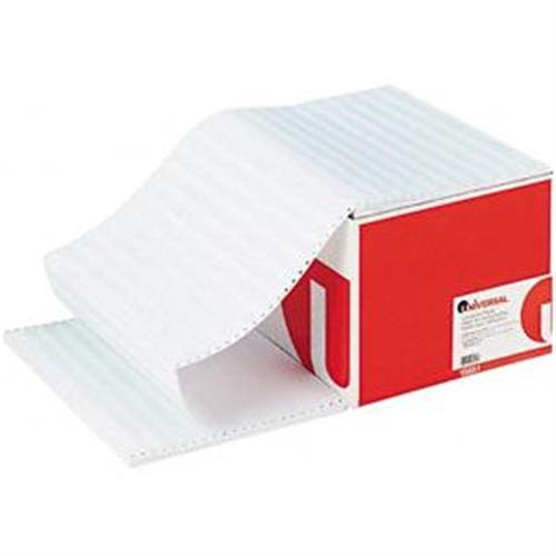 UNIVERSAL Green Bar Computer Paper 18lb 14-7/8 x 11 Perforated Margins 2600