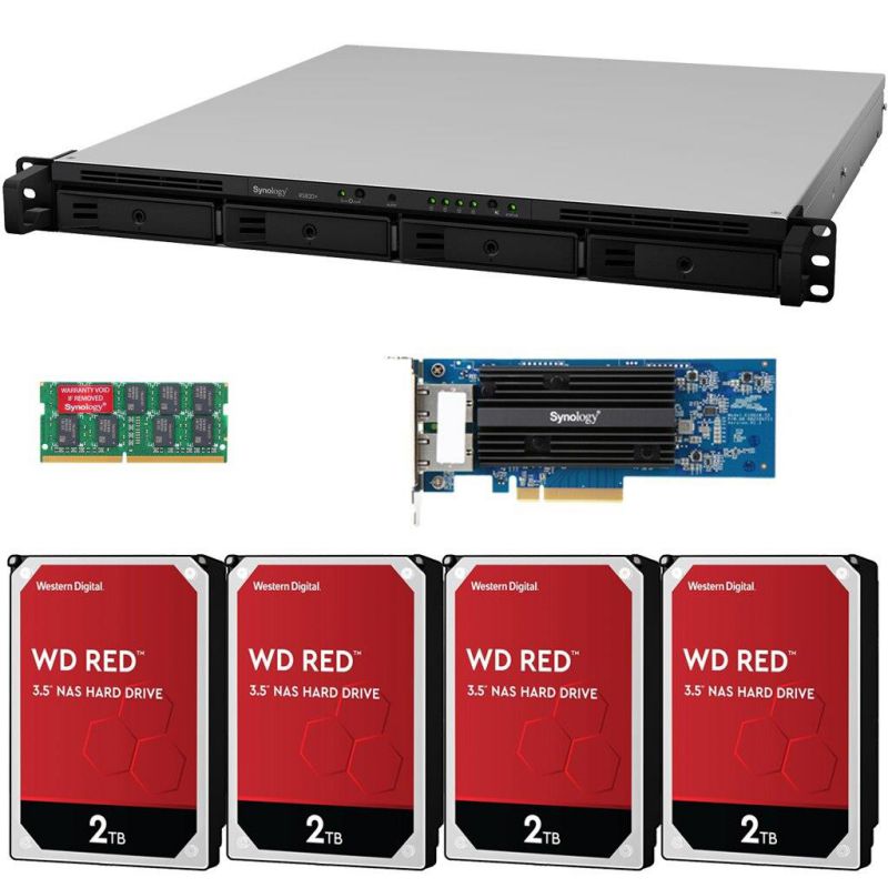 Synology RS820+ 4-Bay RackStation NAS with Synology 10Gb Adapter 32TB (4x8TB) of Western Digital RED NAS Drives Fully Assembled Tested By CustomTechSales