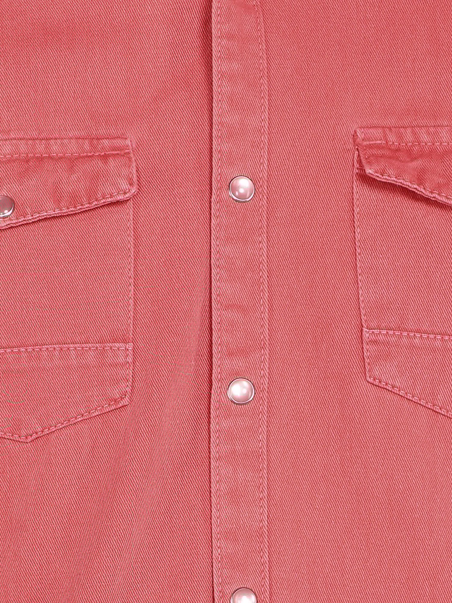 Kuons Avenue Dusty Pink Slim Fit Denim Shirt