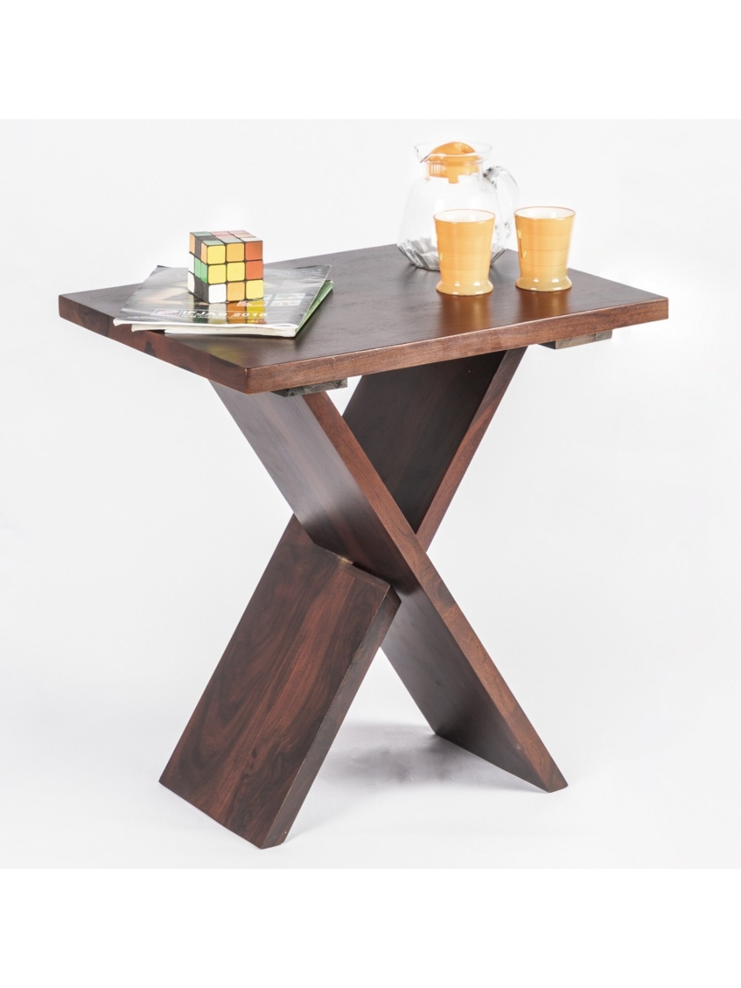 Ikiriya Darcy Solid Dark Brown Wood Coffee Table Dark Walnut Finish