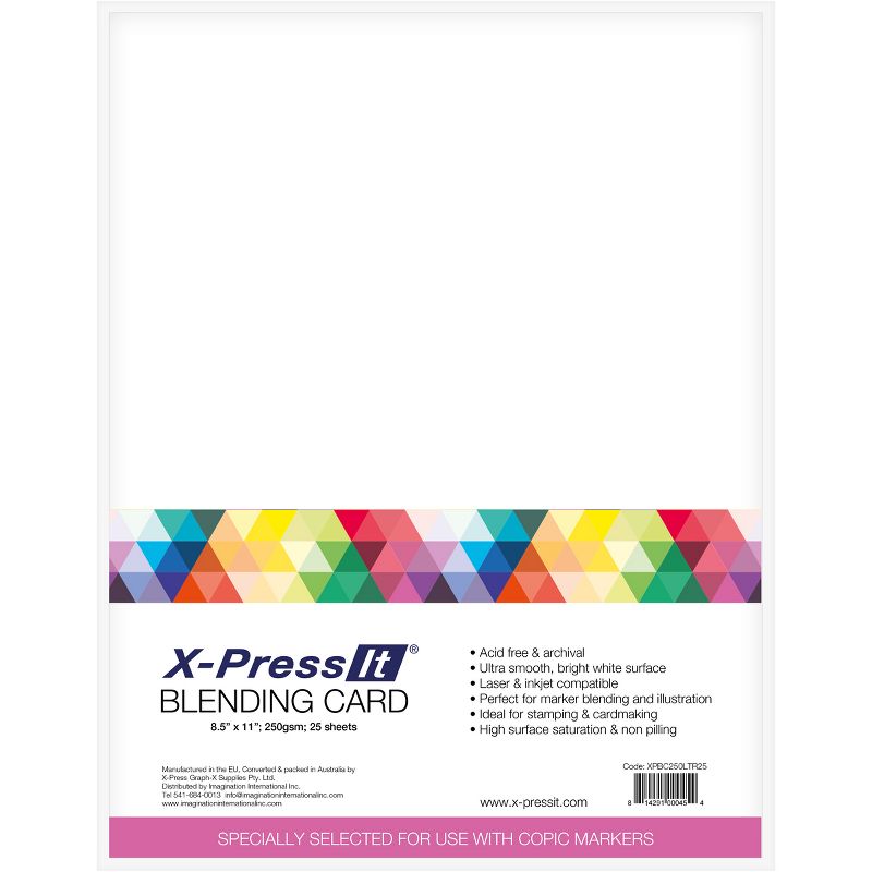 X-Press Blending Card 8.5"X11" 25/Pkg-White