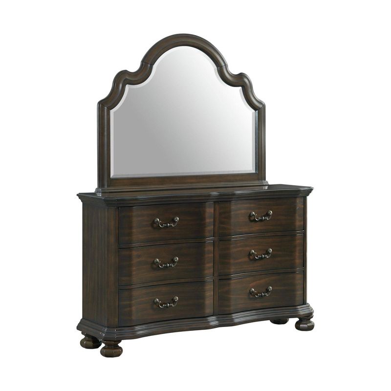 Serena 6 Drawer Dresser with Mirror Espresso - Picket House Furnishings