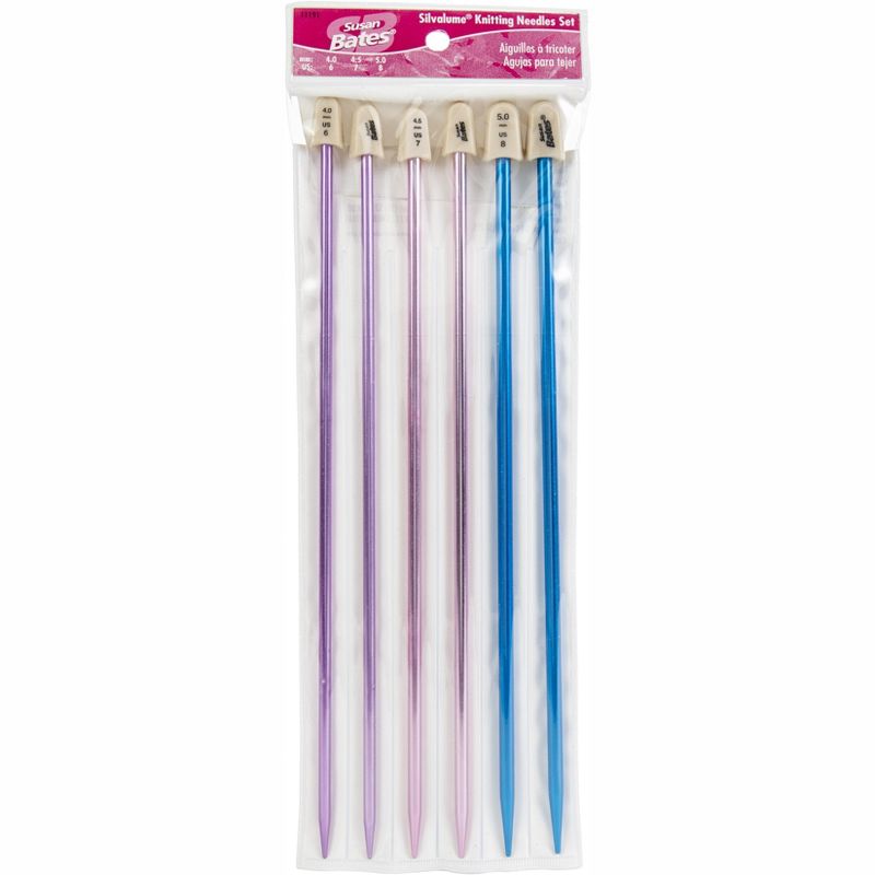 Silvalume Single Point Knitting Needles 10" Gift Set-Sizes 6 To 8