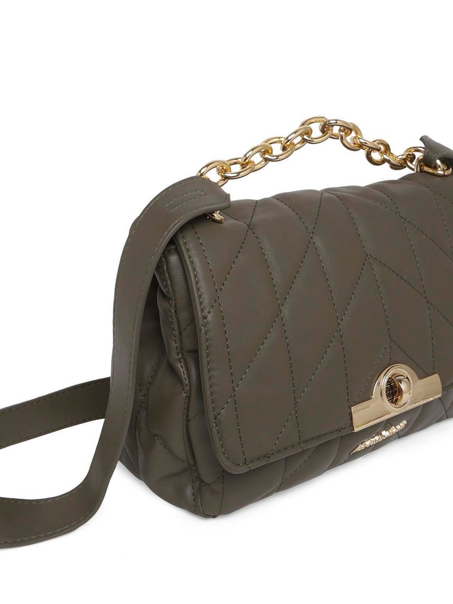 Marina Galanti Olive Quilted Medium Satchel Handbag