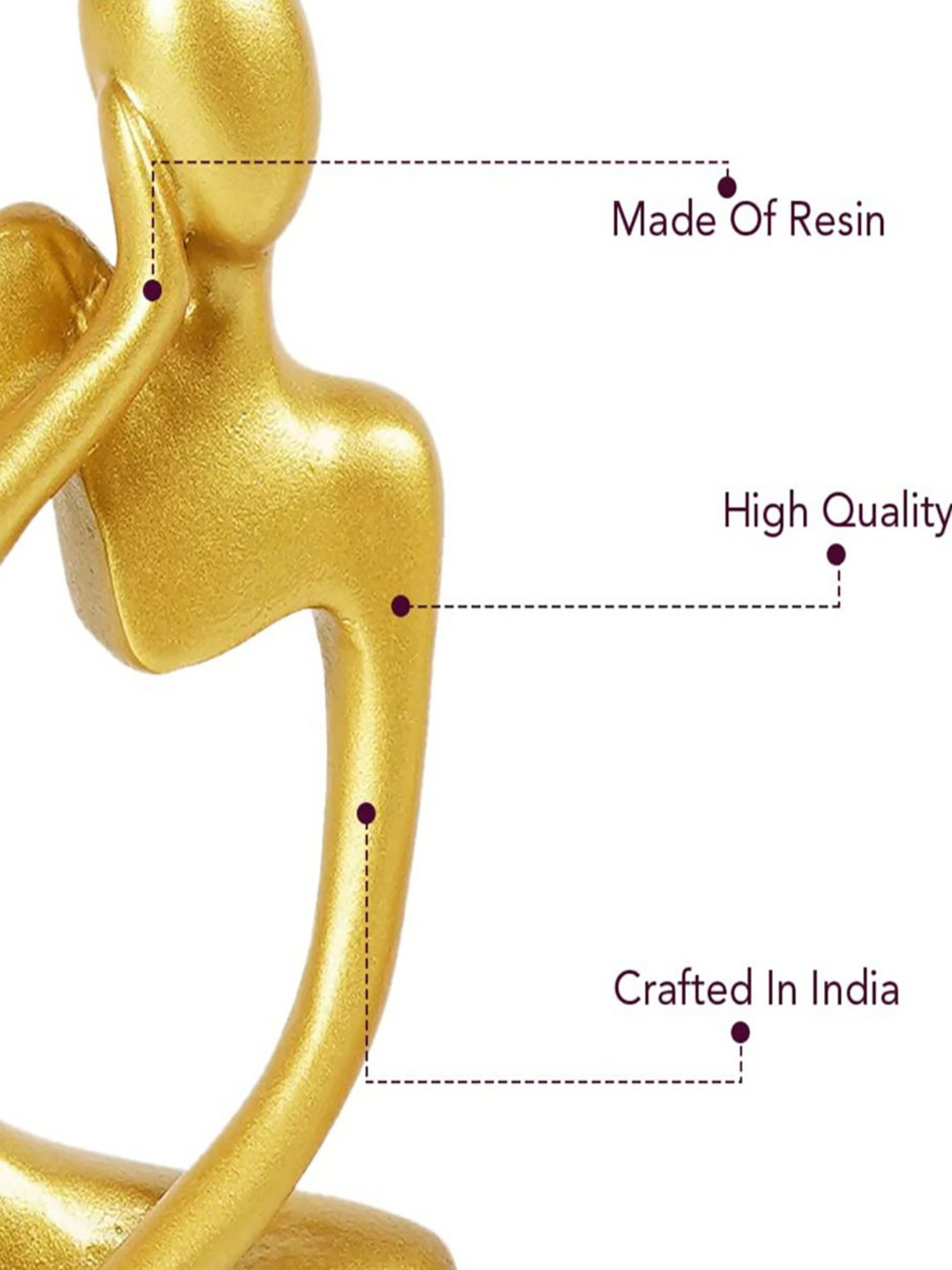 The Artment Gold Resin Abstract Thought Thinker Accent