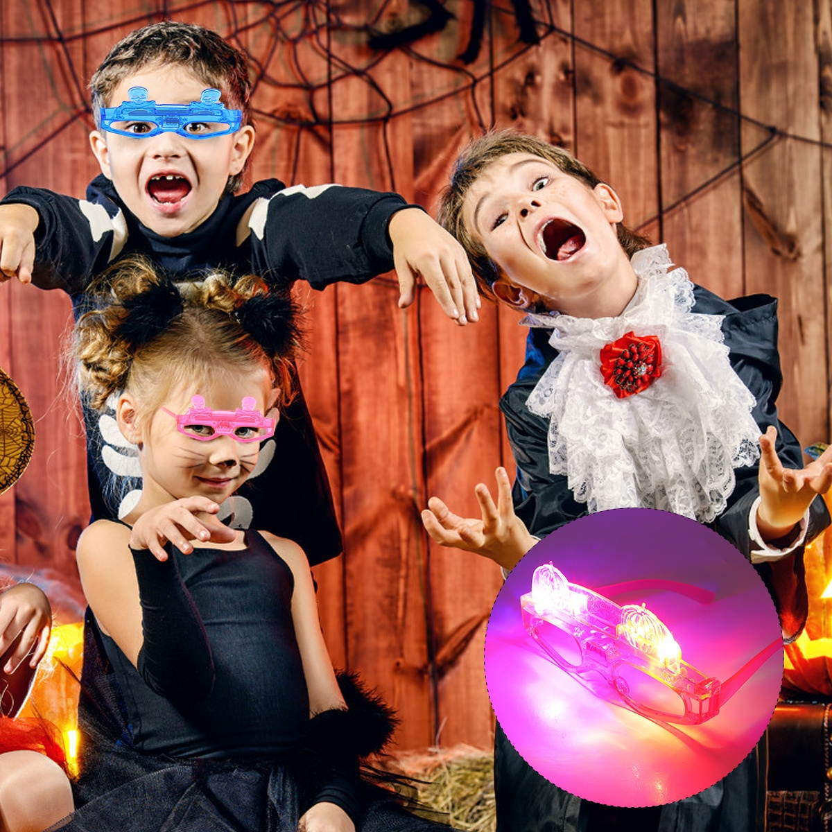 4pcs Halloween Glow Glasses Children's Toy for Party Bar Nightclub Pumpkin Style