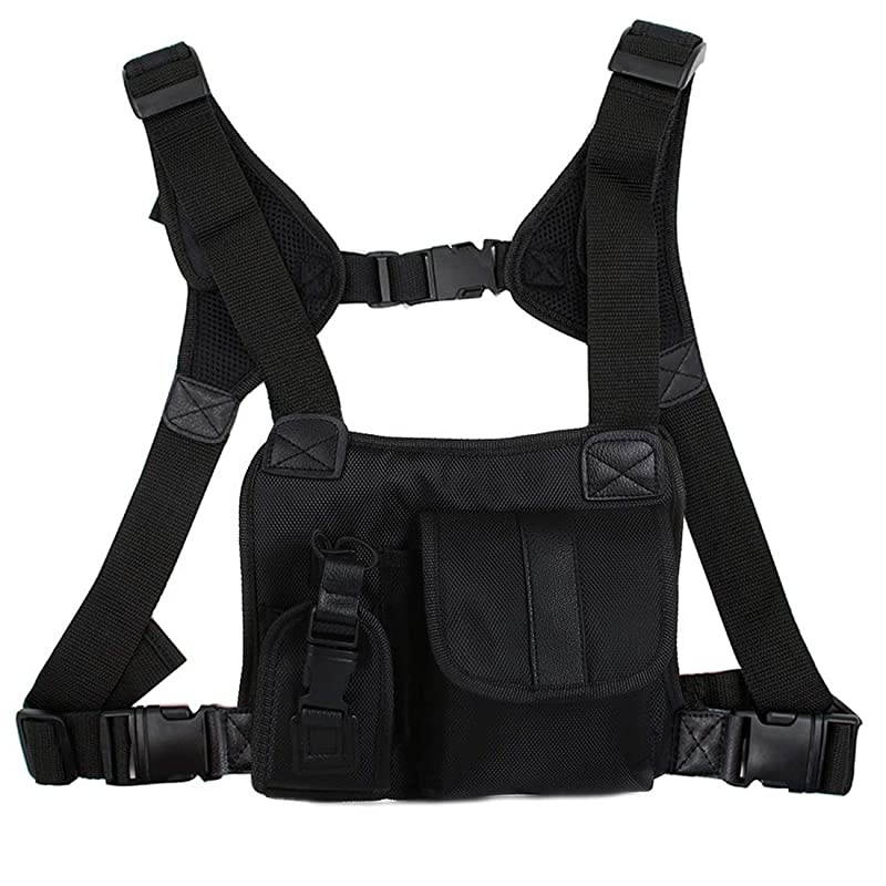 Radio Chest Harness Chest Front Pack Pouch Holster Vest Rig for Two Way Radio Walkie Talkie(Rescue Essentials)