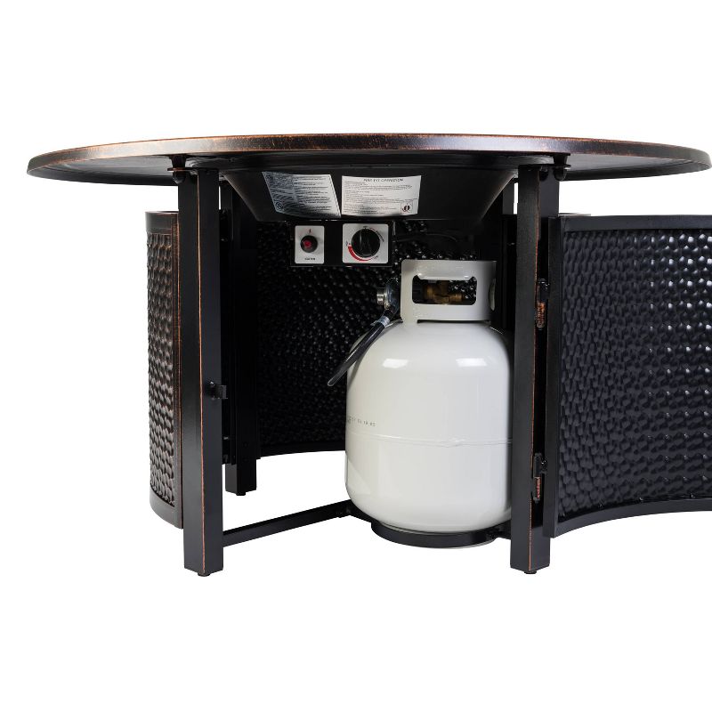 Leeward Hammered Aluminum LPG Fire Pit - Fire Sense