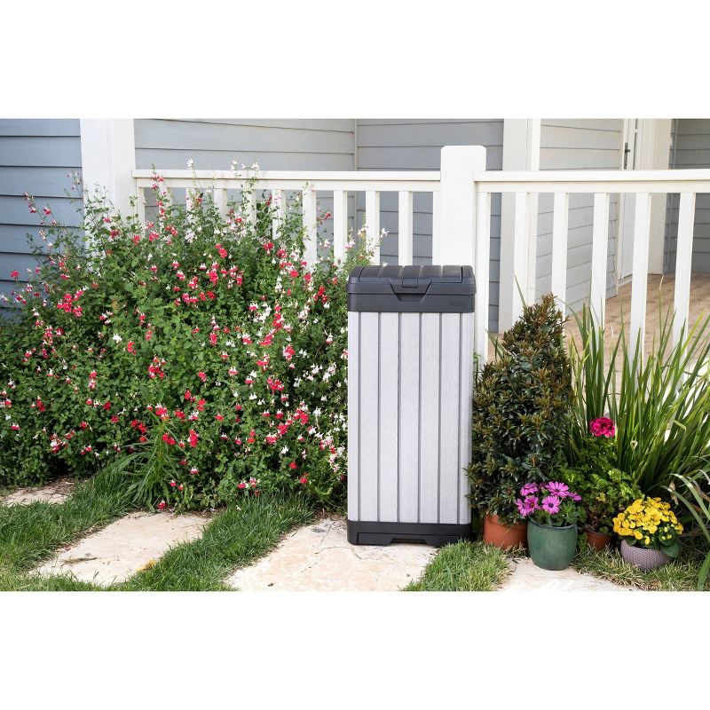 39gal Rockford Outdoor Resin Trashcan Gray - Keter