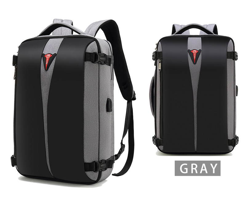 LUOM Laptop Backpack 15.6 Inch Stylish School Computer Backpack Casual Daypack Laptop Bag Water Repellent Nylon Business Bag Tablet with USB Port for Travel/Business/College/Women/Men-Gray