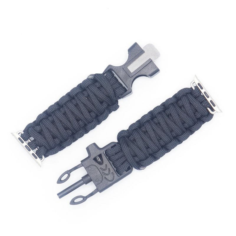 iPM Weave Watch Band with Whistle & Flint for Apple Watch 38mm - Black