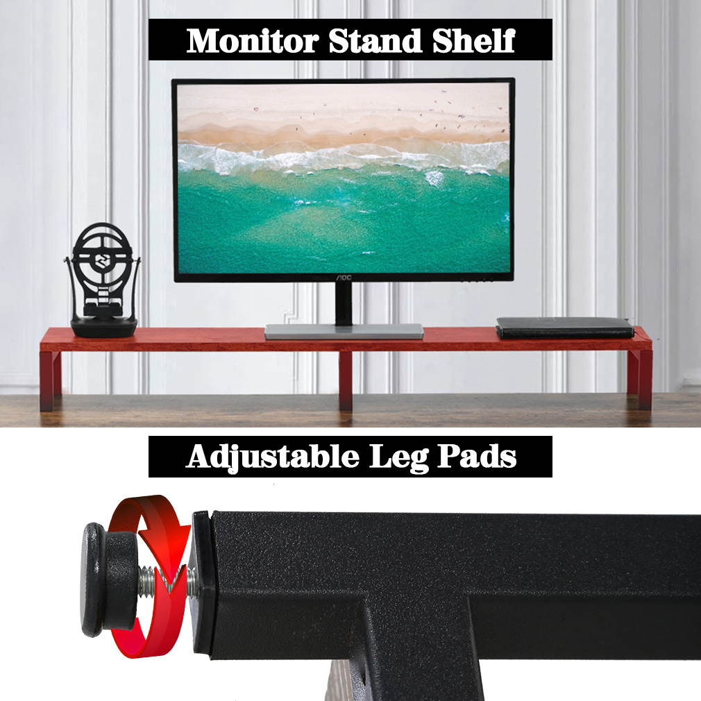 Computer Desk Home Office Desk 46 inches Gaming Writing Desk Student Girl Kids Study Desk Ergonomic Table Workstation with Monitor Stand Shelf/Bookshelves/CPU Stand