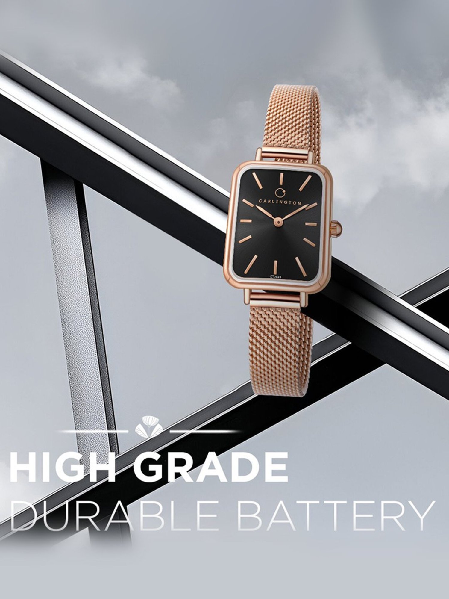 Carlington Iconic 2041 RoseBlack Analog Watch for Women