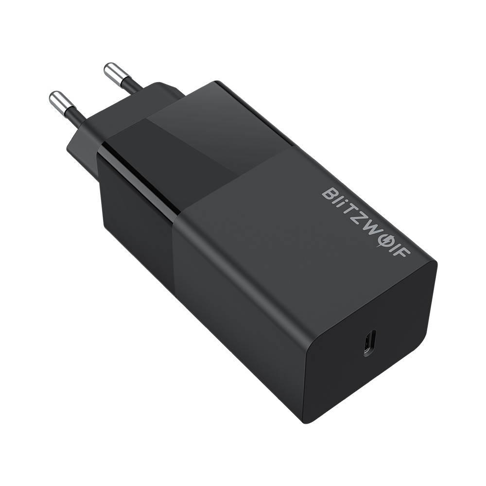 BW-S17 65W USB-C Charger PD3.0 Power Delivery Wall Charger With EU Plug Adapter For Smart Phone Tablet Laptop For iPhone 11 SE 2020 For iPad Pro 2020 MacBook Air 2020 Huawe EU Plug (Black)