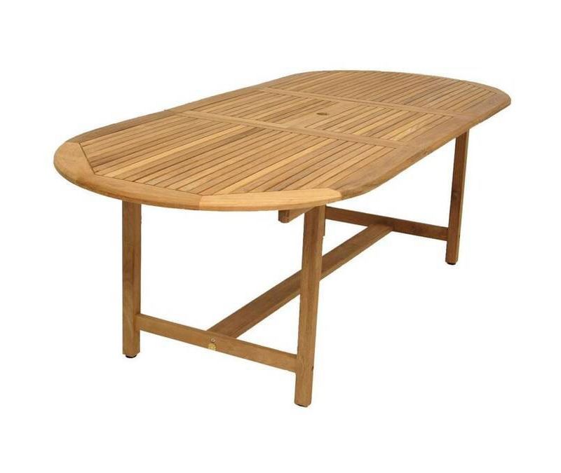 Bergen 11pc Patio Teak Wood Extendable Oval Dining Set - International Home Miami