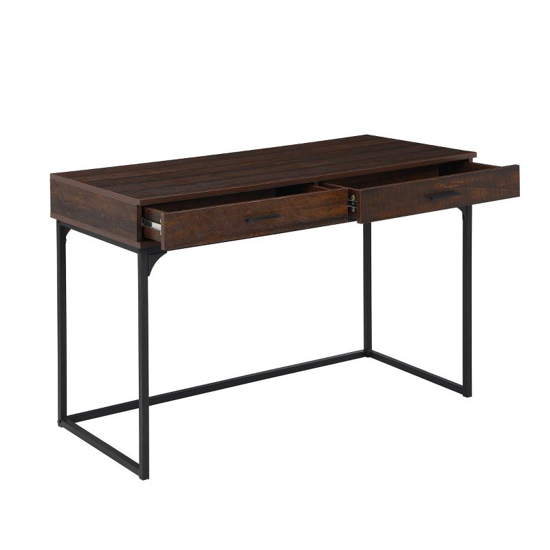 Horatio Computer Desk with Drawers Elm/Black - Carolina Chair & Table